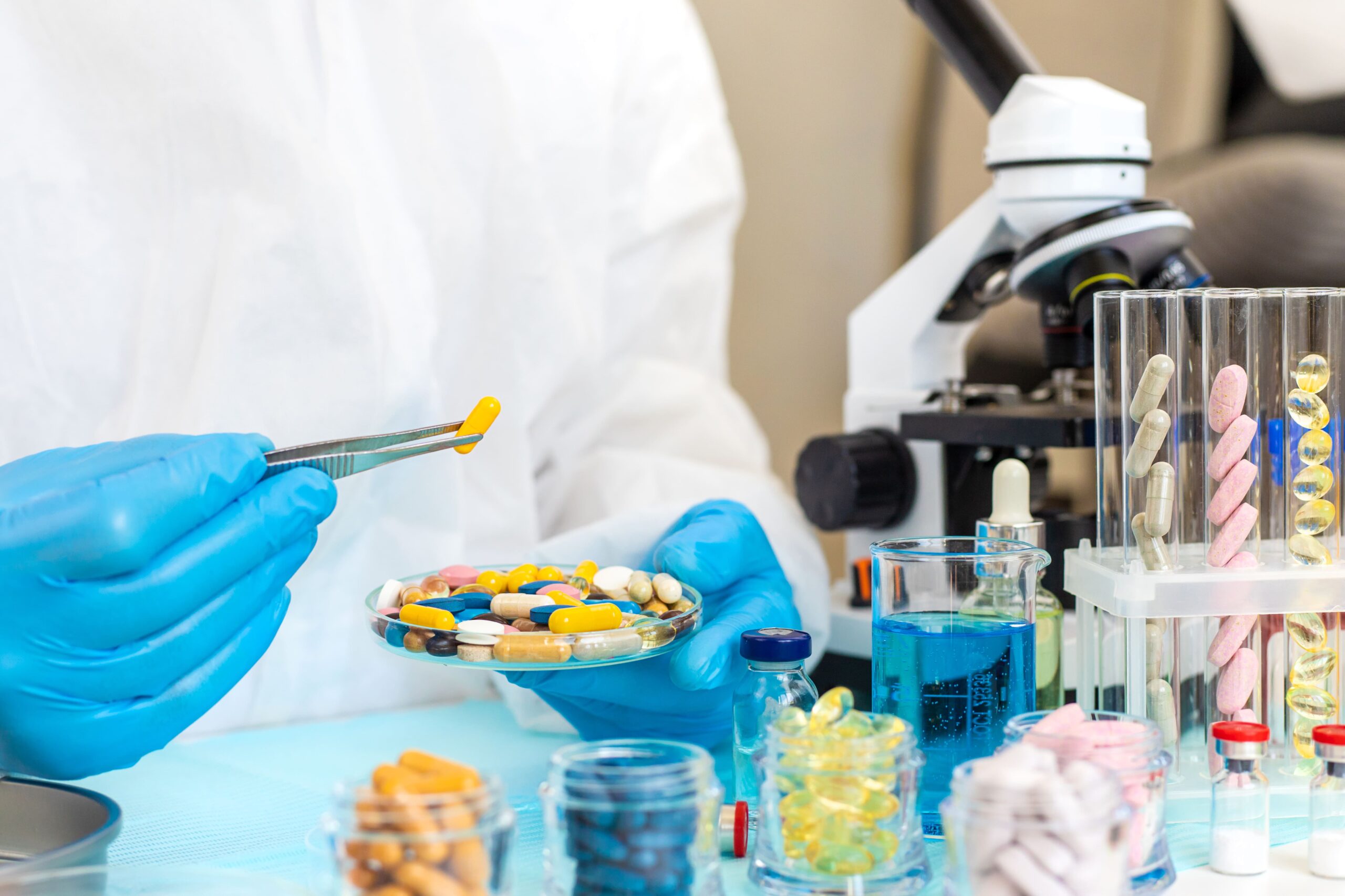 Examining drugs in the laboratory
